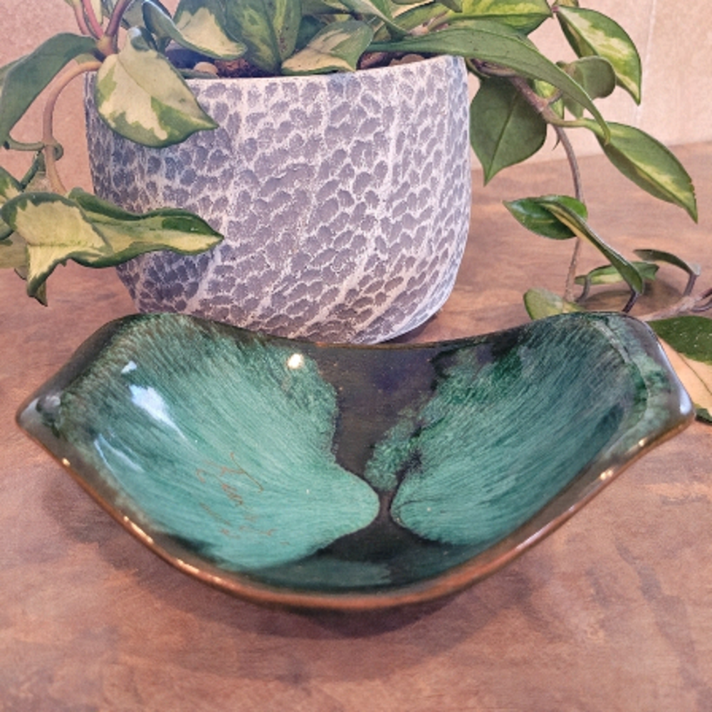 MCMASTER CANADA Vintage Small Drip Glaze Pottery Dish